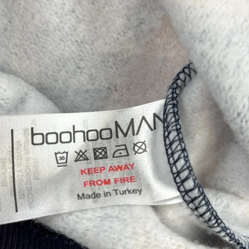 Boohoo Man Men's Navey Sweatshirt with Orange Vertical Stripes - Picture 8 of 10